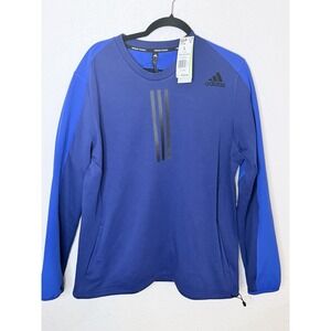 Adidas C.READY TRG CREW Sweatshirt Mens L Victory Blue 3 Stripe Logo‎ NWT$80